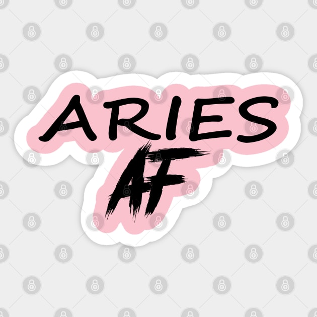 ARIES AF BLACK Sticker by Everyday Magic